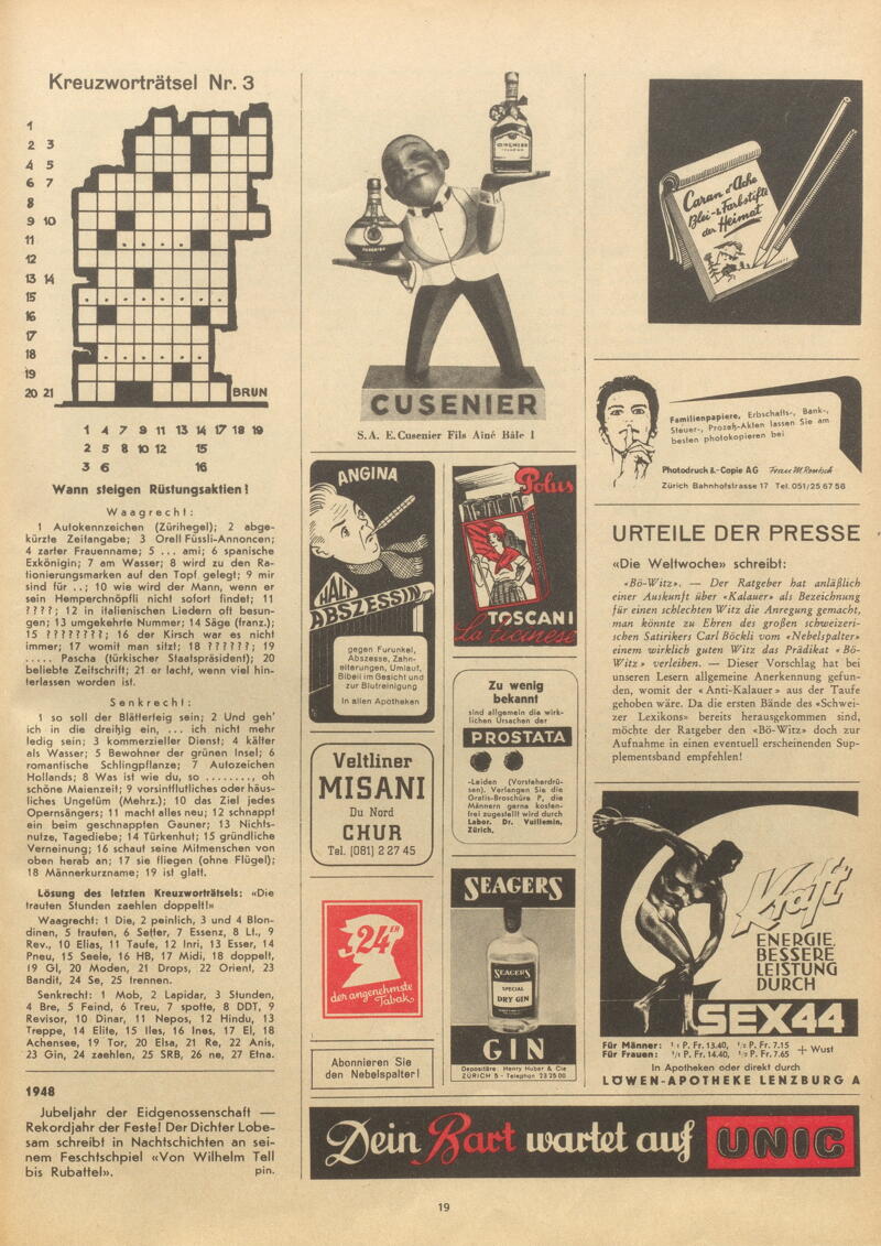 E-Periodica - Kreuzworträtsel/ 1948