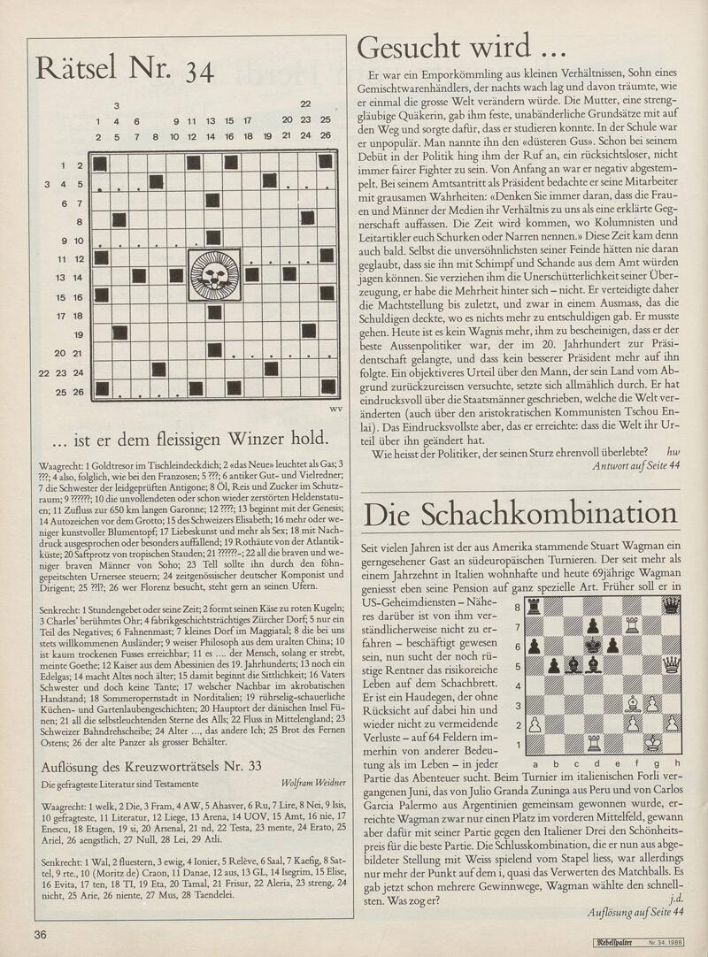 E-Periodica - Rätsel/ Gesucht wird.../ Die Schachkombination
